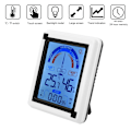 Miniatyrbilde 8 av 8: LCD-berøringsskjerm Væreklokke Digital Temperatur Fuktighetsmåler Termometer Hygrometer