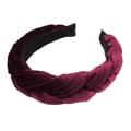Flätad Twist Elastisk Halkfri Elegant Dampannband Enfärgad Bred Förhöjd Sammets Hårbåge Håraccessoarer Wine Red