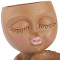 Miniatyrbillede 5 af 8: Ansigtsblomsterpotte i Resin Creative dobbelt blomsterpotte Face blomsterpotte