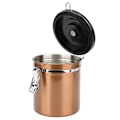 Miniatyrbild 4 av 8: 1,5 l behållare i rostfritt stål förseglad behållare för förvaringsburk för te kaffebönor med utlösningsventil, guld