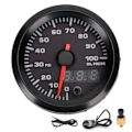 Miniatyrbild 2 av 8: 12V 2in oljetrycksmätare 0-100PSI meter 7 färger LED-skärm med sensor Universal för bil