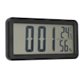 Miniatyrbild 3 av 8: Digital väckarklocka Bärbar Svart Temperatur Luftfuktighet Väggmonterad LCD Digital elektronisk klocka för skrivbord i sovsal