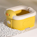 Miniatyrbillede 8 af 8: Børne Foldbar Toilet Bærbar Let Komfortabel Lækagesikker Pottetræning Toiletklap til Børn Småbørn Gul