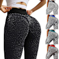 Miniatyrbilde 1 av 5: TikTok Yoga Leggings for Kvinner Anti-Cellulitt Treningsbukser Gym Butt Lift Bukser Lys Grå 3XL