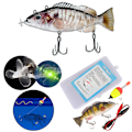 Miniatyrbild 1 av 8: Elektriskt bete Simning Robotsegment Fiskedrag USB Laddning Simbete