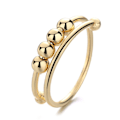 Miniatyrbillede 3 af 8: 2 stk Fidget Ring Guld og Sølvlegering Reducer Angst Afslap Sinne Åbne Perler Ringe Kvinder Finger Tilbehør