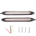 Miniatyrbilde 1 av 8: Par LED Dagkjørelysstripe Blinklys Hvit Gul Lysfarge Vanntett 23,5 cm / 9,3 tommer