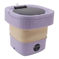 Miniatyrbillede 3 af 8: 6L Mini Bærbar Vaskemaskine Foldbar Automatisk Mini Tøjvask med Soft Spin Tør 100‑240V Lilla EU-stik