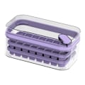 Miniatyrbillede 3 af 8: Isbakke Dobbeltlag 64 stk Ismaskineboks Hjem Tryk Let Frigivelse Is Frys Opbevaringsboks Lilla