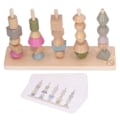 Miniatyrbild 1 av 8: Stack matchande set pedagogiskt trä med 10 kort geometrisk form Blocks staplingsleksak för barn