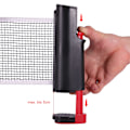 Pikkukuva 7 / 8: Pöytätennis Ping Pong -tuki Ulosvedettävä verkkausverkko (musta ja punainen)