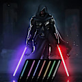 Miniatyrbilde 5 av 5: Lysende LED-lysstverd med 7 fargevalg - Oppladbar og lydeffekter - Perfekt for Halloween-cosplay