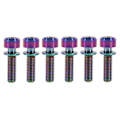 Pikkukuva 1 / 8: M5 x 18 mm titaaniset pyörän ohjaustangon ruuvit Pultit välikappaleilla Pyöräpaket 6 kpl (sateenkaari)