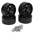 Pikkukuva 1 / 8: 4 kpl RC-vanteet 1,9 tuumaa alumiiniseos vankka RC-auton navat Axial SCX10 II III Musta