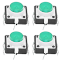 Miniatyrbillede 7 af 8: 20 stk 12x12x7,3 mm Taktil Trykknap Switch LED Momentan Taktil Trykknap Switch Grøn