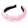 Flätad Twist Elastisk Halkfri Elegant Dampannband Enfärgad Bred Förhöjd Sammets Hårbåge Håraccessoarer Pink