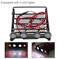 Pikkukuva 8 / 8: Kattoteline Bagageteline LED-valoilla pyöreä Axial SCX10 1/10 RC-autolle (2 valkoista 2 punaista)