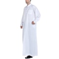 Miniatyrbilde 2 av 5: Hvit Lang Kjortel Thobe Kaftan Dress for Muslimske Menn