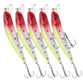 Miniatyrbilde 6 av 8: 5 stk Kunstig Simulering Minnow Langkast Agnsnelle med Treble Hook Fisketilbehør 3#