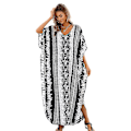 Miniatyrbillede 1 af 5: Etnisk Slangehud Stribet Kaftan Strand Cover Up Kjole
