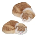 Miniatyrbillede 6 af 8: Plys Sovende Kat Figur Realistisk Simulering Fluffy Dekorativ Plys Sovende Kat Model til Hjemmekontor