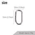 Miniatyrbilde 6 av 8: 100 stk rustfritt stål ovale splittringer Svingbar Snap fiskeutstyrkontakt (10x19mm)