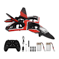 Pikkukuva 1 / 8: S80 RC-suihkukone lentokone drone kiinteä siipi Flip 3 nopeutta Ilmanpaineen asettaminen Tehokas valaistus RC Drone Leikki lapsille Punainen 2 Akkua