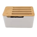 Miniatyrbillede 4 af 8: Router Opbevaringsboks Stor Plads Multi Hul Bit Bambus Dæksel Hjem WiFi Router Organizer