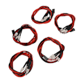 Pikkukuva 8 / 8: 5 kpl RC-auton LED-valot Universaali Korkea kirkkaus 2 valkoista valoa 5 mm lamput 2 punaista valoa 3 mm lamput 4 LED RC-valosarja
