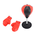 Miniatyrbillede 3 af 8: Desktop boksepose PU-læder Stressaflastning Stående skrivebordsboksning Punching Ball Sjove legetøj med handsker til børn Kollegaer Venner