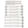 Miniatyrbilde 2 av 8: 8 stk oppgradering metall trekkstang Styrestang for WPL/MN/Feiyu 1/16 RC Bildeler Sølv
