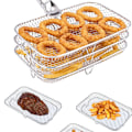Miniatyrbillede 3 af 8: Dobbelt Airfryer Stativ kompatibelt med Ninja Multi-lags Dehydrator Stativ 304 Rustfrit Stål Dobbelt Airfryer Stativ Airfryer Tilbehør