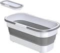Multifunktionel foldbar moppe- og opbevaringsspand (56x26x21cm, grå) Gray flat mop cleaning bucket