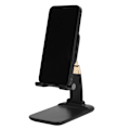 Miniatyrbillede 5 af 8: Justerbar Bordmobiltelefon Tablet Stand Webcast Online Kurser Telefonholder Sort (Zinklegering)