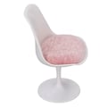 Miniatyrbilde 5 av 8: Dukkehustol Kontorstol ABS Hvit Rosa Runde Ben Casual Roterbar Stol for 1:6 Dukkehustol uten Armleninger
