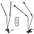 Miniatyrbilde 8 av 8: Plantelys Dimbar Timing Fullspektrum USB-drevet Dobbelt Hode Klips På LED Plantelampe for Innendørs 30W