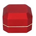 Miniatyrbild 8 av 8: LED Ljus Ring Box Smycken Display Presentbox Smycken förvaringsfodral för förlovningsbröllopRöd