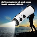 Miniatyrbild 8 av 8: Plast Utomhus Handvev Multifunktions ficklampa Radio Emergency LED Torch Mobiltelefon ChargingWhite