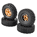 Miniatyrbillede 3 af 8: 4ST 1in 1/24 RC dæk Gummi RC bilhjul Crawler dæk til Axial SCX24 90081 AXI00001 AXI00002 Guld
