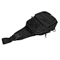 Miniatyrbillede 6 af 8: Slingtaske Multi-lagers Opbevaring Brysttaske Canvas Sling Rygsæk til Cykling Vandring Camping Rejser Sort