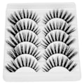 Miniatyrbild 2 av 8: 5 par professionella tjocka lockiga lösögonfransar Date Makeup Portable lösögonfransar Set011