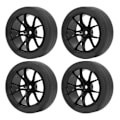 Pikkukuva 1 / 8: 4ST RC-auton renkaat Vahva iskunvaimennus Universaali sopiva TAMIYA TT01 TT02 XV01 XV02 HSP 94123 94122 1/10 Kaukosäätimellä ohjattavat autot Musta