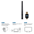 Miniatyrbild 6 av 8: Dubbelbands trådlöst nätverkskort 360° roterbart Mini USB WiFi-stick