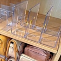 Miniatyrbillede 5 af 8: Håndtaske Organizer Husholdningsklar taske Opbevaringsstativ Soveværelse PC Mini håndtaske Hylde 4 sektioner