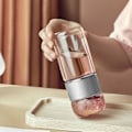 Miniatyrbilde 6 av 8: Te-infusjonsflaske 420 ml dobbeltvegget i rustfritt stål Lekkasikkert glassvannflaske for kontor, reiser, hjem