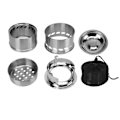Miniatyrbilde 2 av 8: Utendørs vedfyrt ovn Rustfritt stål Grill Tre Kull Oppvarmingsovn for camping høyt stativ