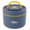 Miniatyrbillede 3 af 8: 550 ml rustfrit stål isoleret Bento Lunchbox Stabelbar 2-lags rund Bento Lunchbox Rustfrit stål Lækagesikker madbeholder isoleret stil, dybhavsblå