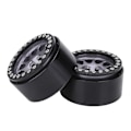 Pikkukuva 3 / 8: 4 kpl 1:10 RC-kiipeilyauton metallipyörän navat auton renkaat sopivat Axial SCX10 / SCX10II / 90046 / 90047 Musta ja hopea