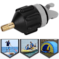 Miniatyrbillede 7 af 8: 2 stk Luftpumpe Inflator Surfbræt Paddle Board Kano Adapter Hoveder Tilbehør Sort