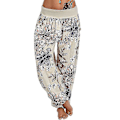 Miniatyrbillede 1 af 3: Dame Oversize Trykte Harem Bukser - Løse Bloomers Bukser 4XL (Abrikos)